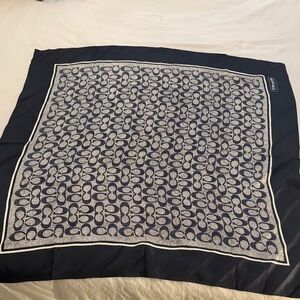 Navy and White Patterned Scarf